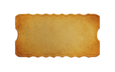Blank golden ticket on transparent or white background,png