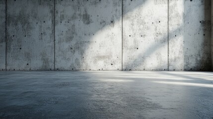 A minimalist space with a blank concrete wall and floor, ideal for decoration or architecture projects