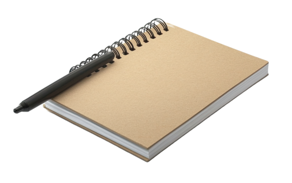 Blank empty notepad on transparent or white background,png