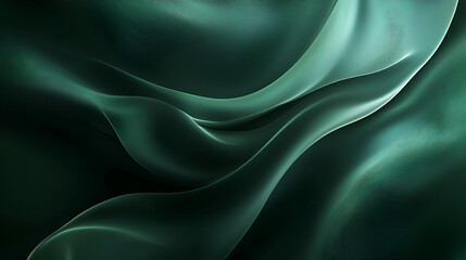 Obraz premium Fluid Emerald: A mesmerizing dance of dark green waves, creating a seamless, elegant backdrop. Perfect for sophisticated designs or presentations, evoking a sense of calm and luxury.
