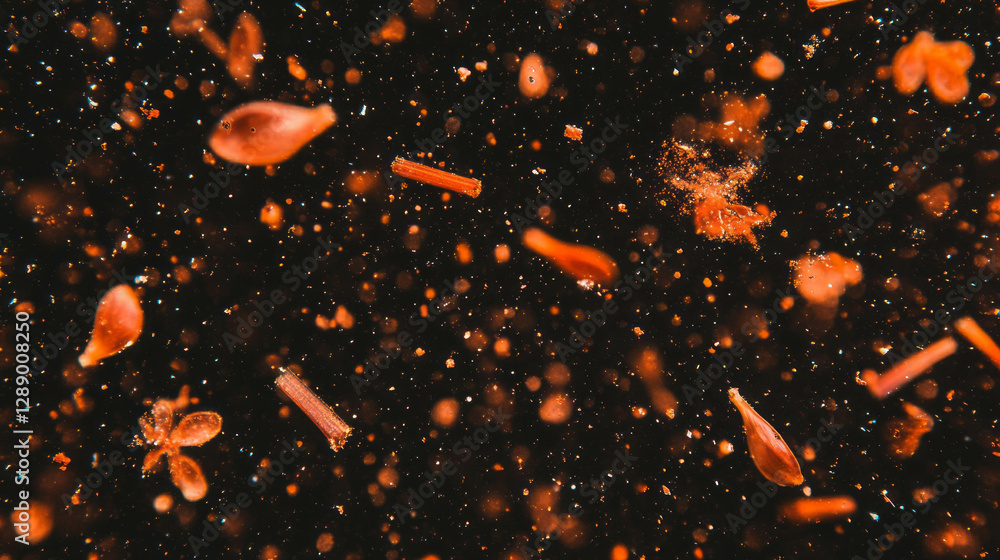 Poster Falling cloves on a dark background for aromatic spice concepts