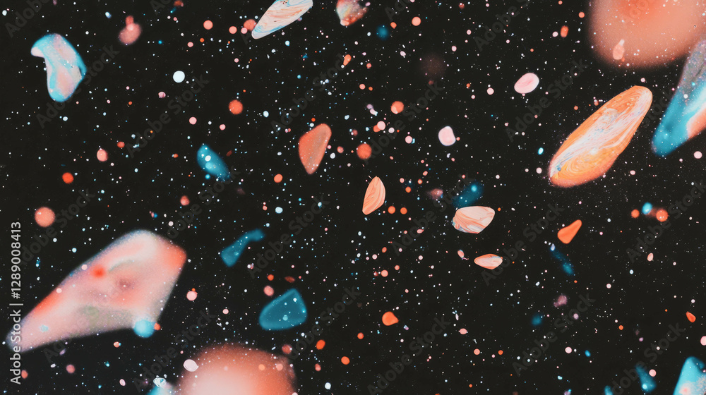 Poster vibrant abstract background with falling colorful paint splatters for creative design