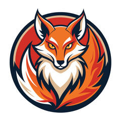 logo of a kitsune mythical creature from japanese vector