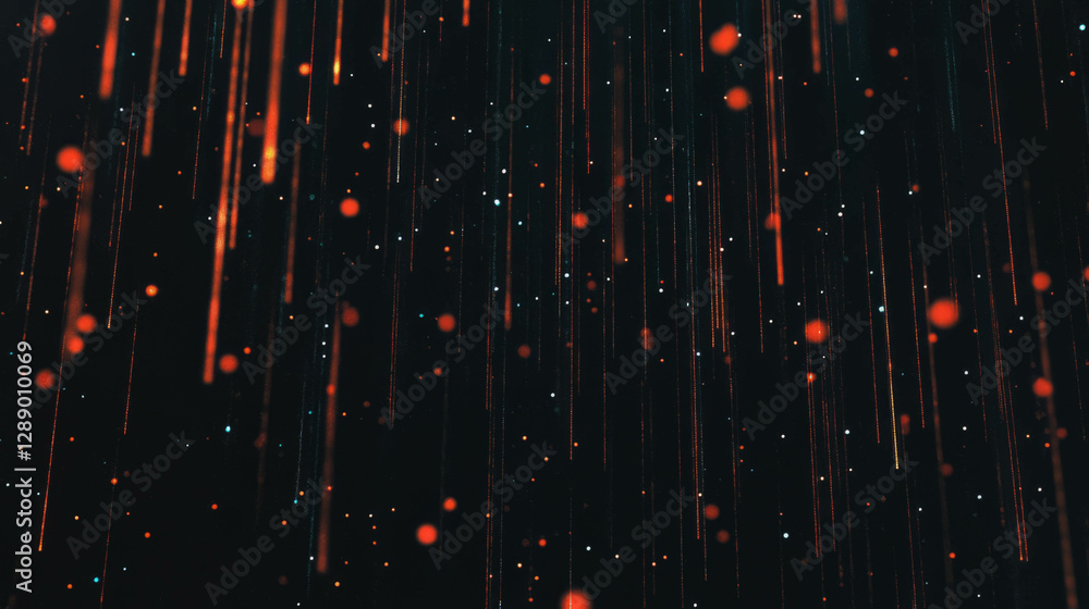 Aufkleber Abstract digital noise with falling particles for futuristic design
