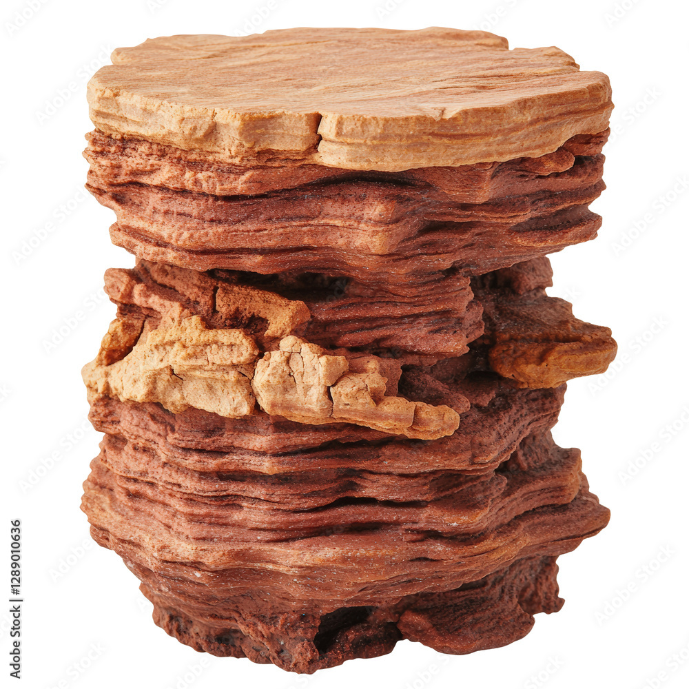Poster stack of smooth rocks arranged in a balanced formation on a natural surface outdoors isolated on tra