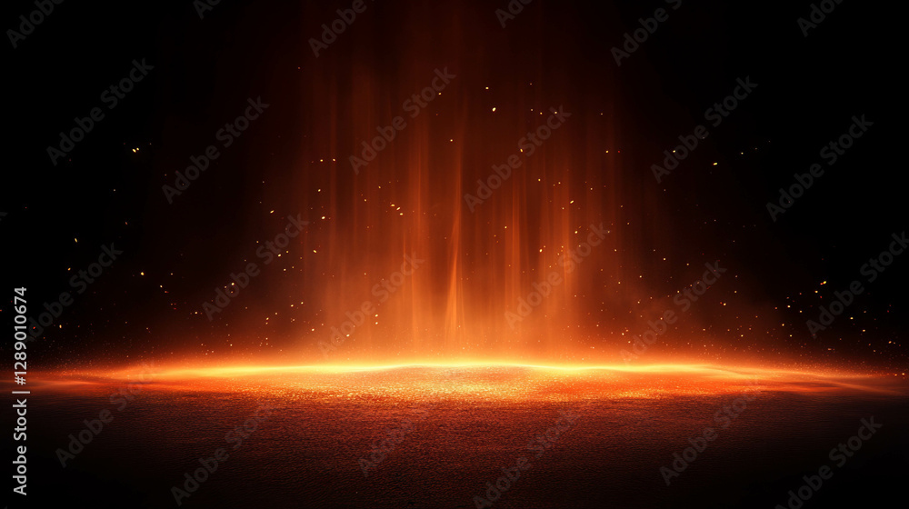 Poster falling embers with subtle orange glow background for atmospheric designs