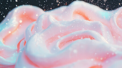 Fototapeta premium Dreamy frosting swirls with delicate white accents for dessert and confectionery background design