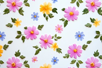 Obraz premium Floral Symphony Cardstock Design - Elegant floral pattern, symbolizing nature, beauty, growth, serenity, and joy. Perfect for crafting