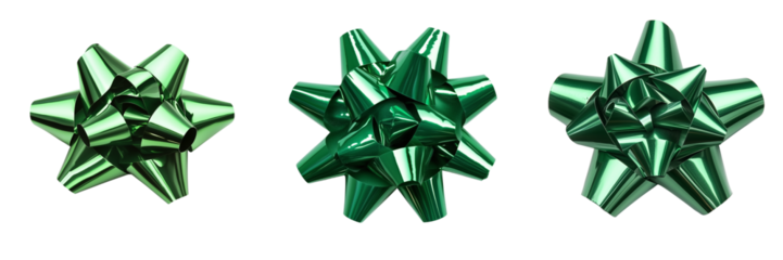 Set of Green Paper Cutout Shape – A crisp-cut green paper shaped like a circle, triangle, or star on transparent png background. Ai generated