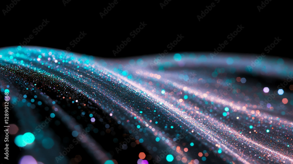 Poster glittering abstract background with falling sparkles for festive designs