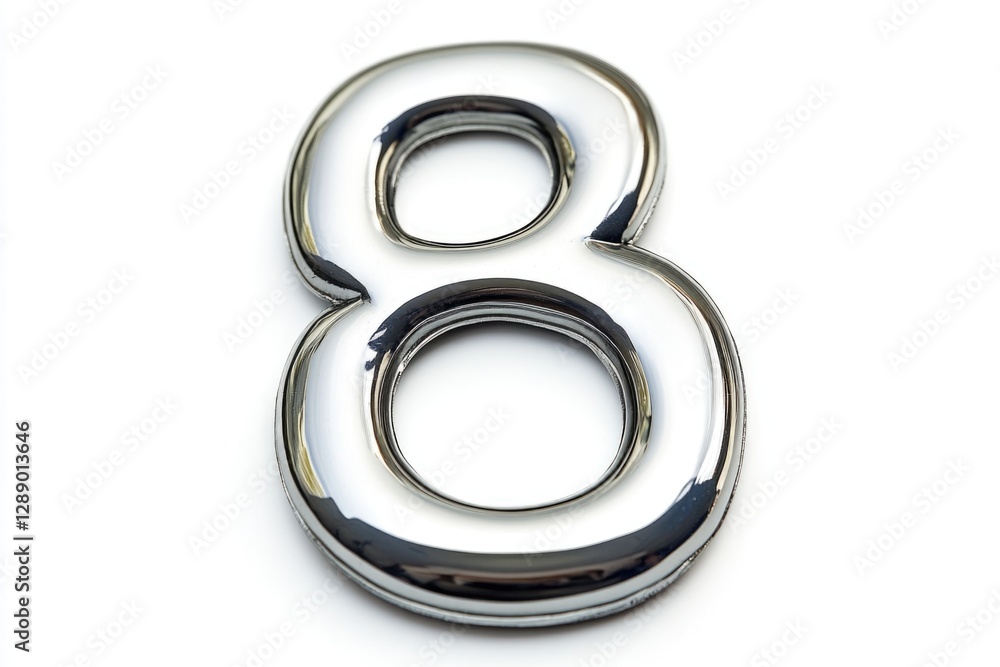 Poster a simple illustration of the numeral 8 on a plain white background, suitable for use in educational 