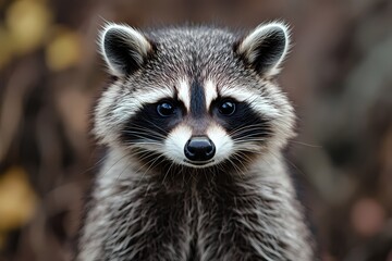 Medium shot of a raccoon looking straight at the camera