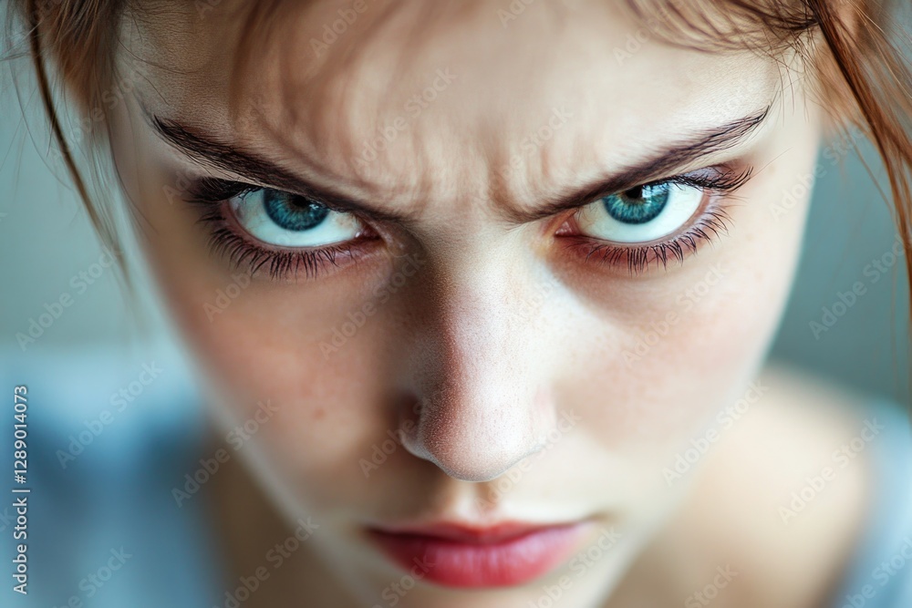 Canvas Prints Close-up portrait of a woman with blue eyes