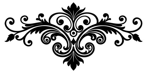 Baroque Ornaments Silhouette vector Illustration isolated on a transparent background