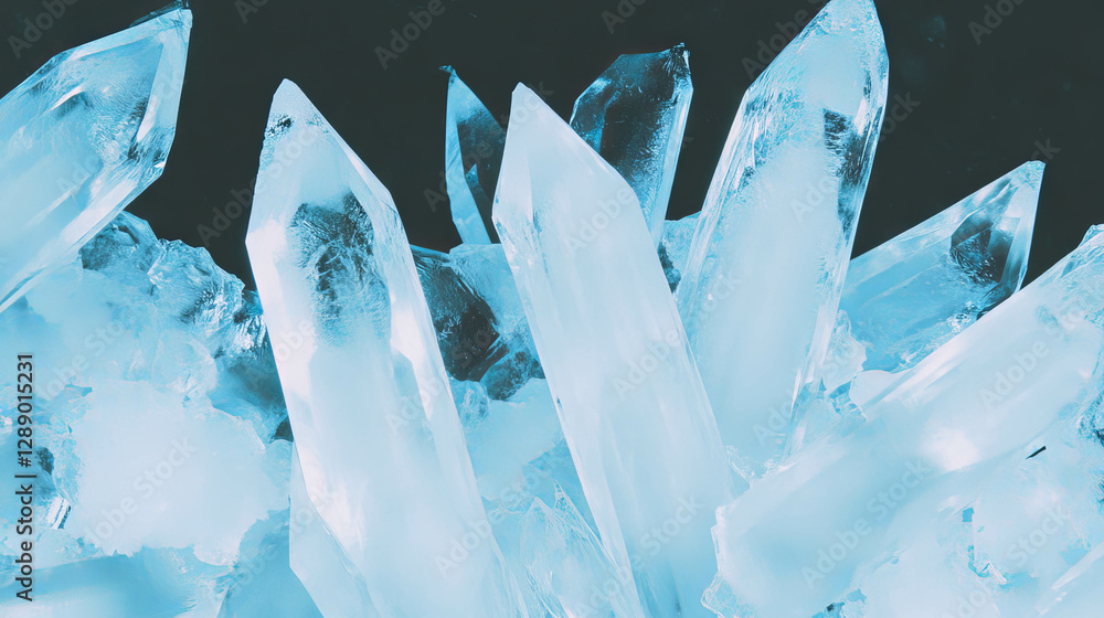 Leinwandbilder dynamic crystal shards and ice fragments in frozen abstract background