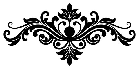 Baroque Ornaments Silhouette vector Illustration isolated on a transparent background