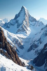 Obraz premium Snowy peaks of Roche de Los Muchachos mountain range, terrain, natural wonder, landscape