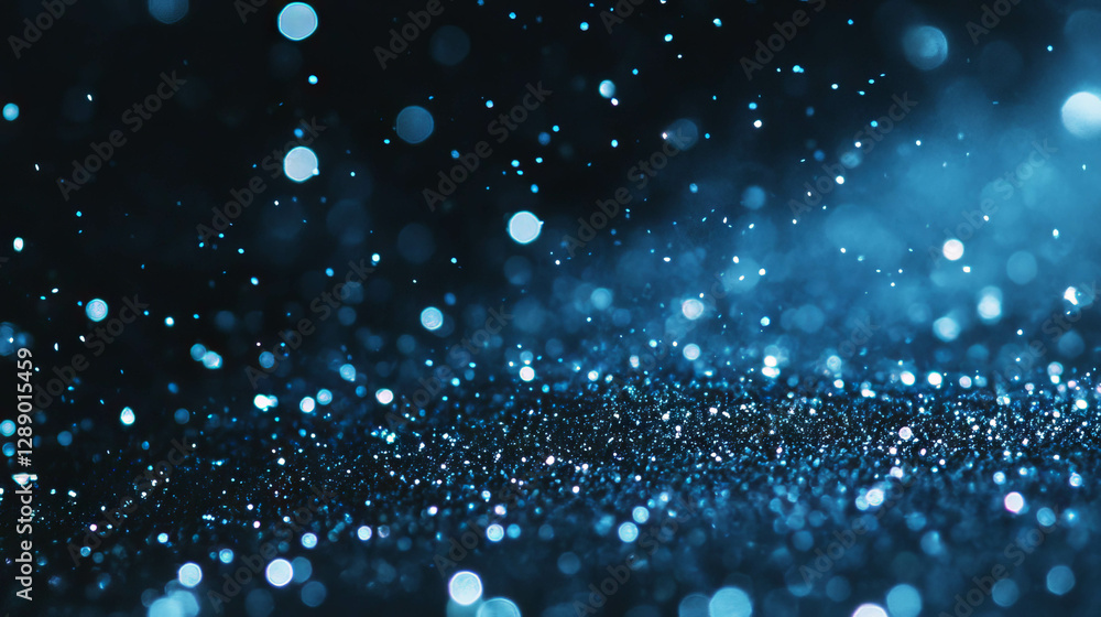 Poster elegant glitter flakes falling on dark background for spa and relaxation design