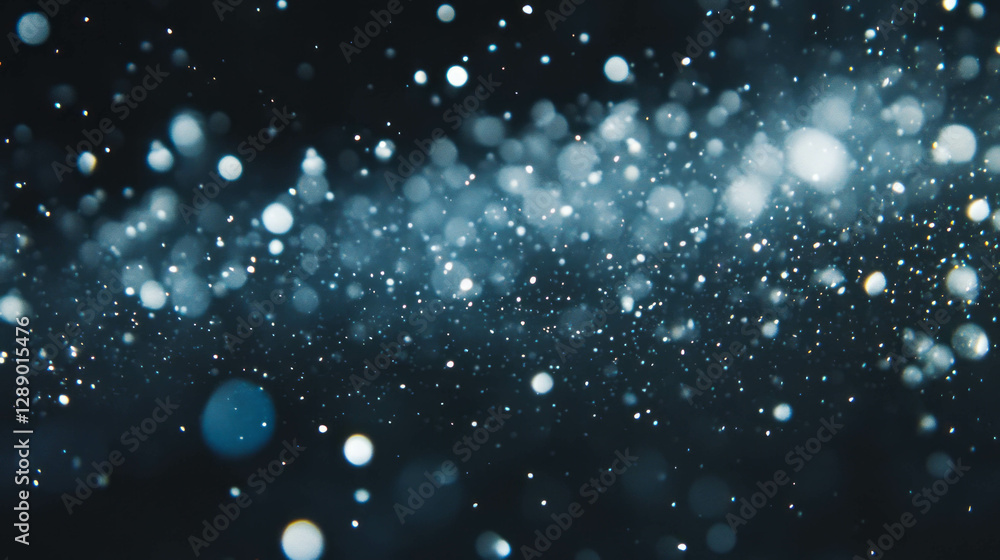 Poster sparkling glitter flakes on dark background for relaxation and spa design