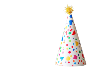 Birthday Hat on transparent or white background,png
