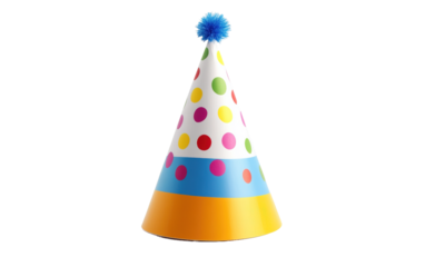 Birthday Hat on transparent or white background,png