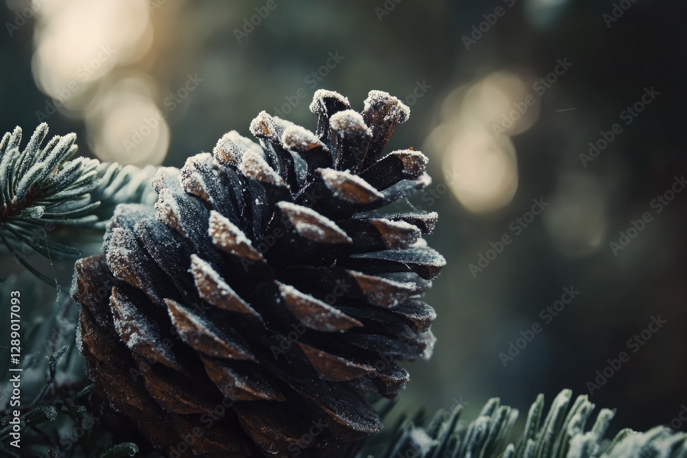 Aufkleber a detailed view of a pine cone on a tree branch