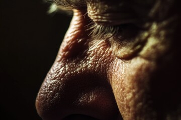 A close-up shot of a man's face with his eyes shut, suitable for use in various contexts where emotions and intimacy are key