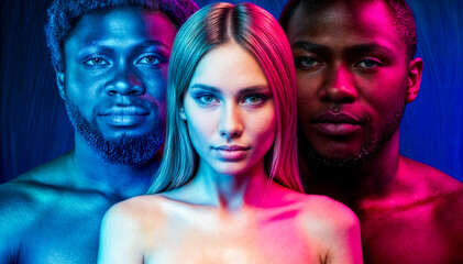 party erotic portrait white welcoming black refugee © Seiji 345