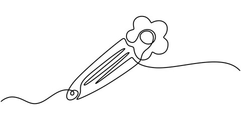 hair clip continuous one line drawing minimalist design.