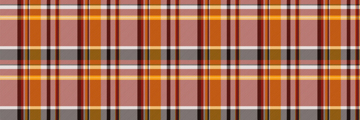 Folk check fabric seamless, cultural plaid tartan pattern. Professional vector background textile texture in red and white colors.