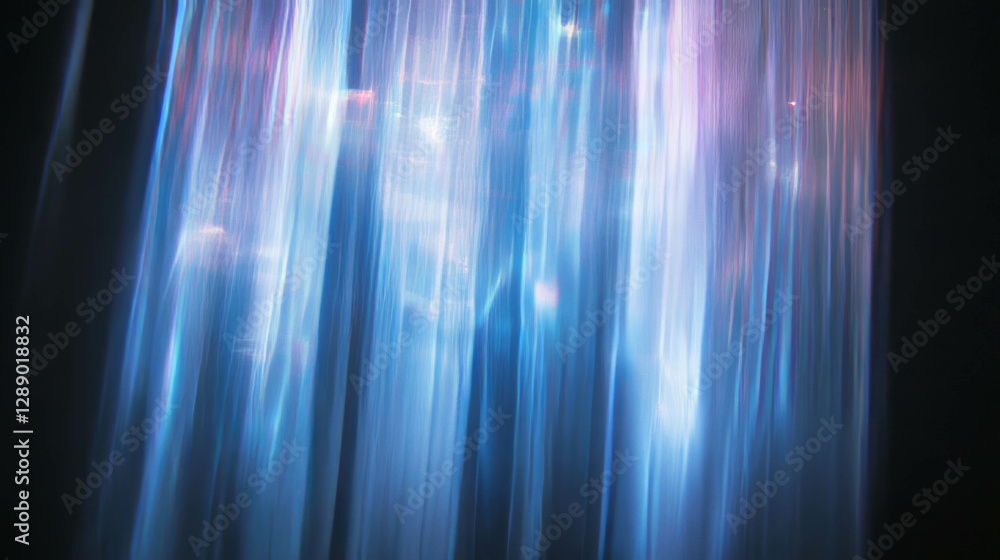 Poster Mystical abstract light rays with rain effect background for design