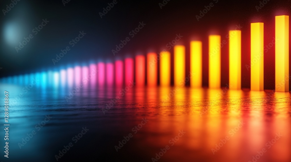 Poster colorful light bars create a captivating visual effect.