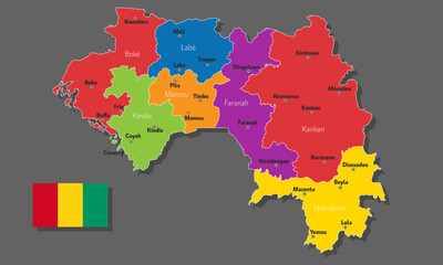 Obraz premium Vector map of Guinea