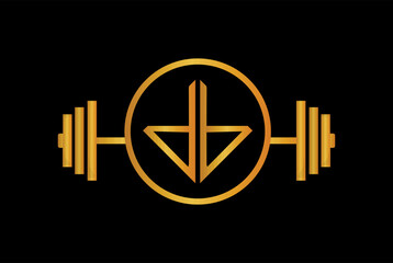 Fototapeta premium Letter B or BB Logo With Barbell. Fitness Gym Logo