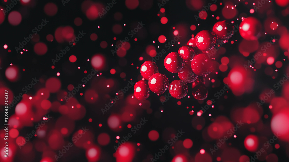Aufkleber vibrant pattern of falling red cranberries on dark background for festive design