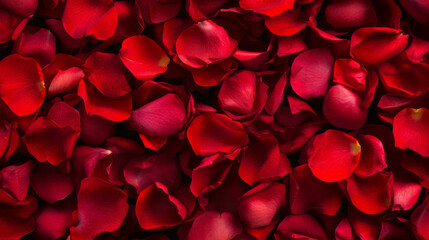 Romantic background of falling red rose petals for wedding or valentine design