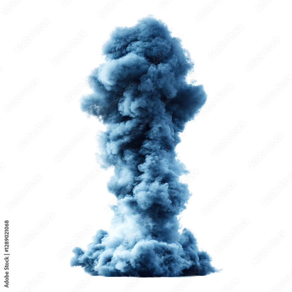 Poster blue smoke cloud on a black background creating a dramatic visual effect for artistic purposes isola