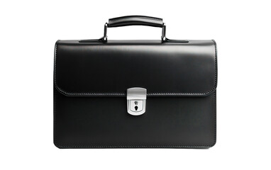 Beautiful new black business briefcase on transparent or white background,png
