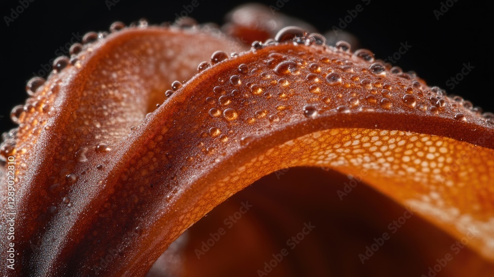 Poster a detailed view of a flower with small water droplets on its petals, ideal for use in nature-themed 