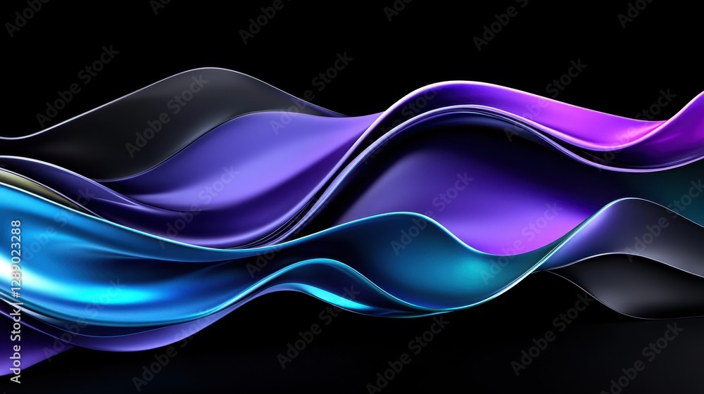 Poster the image is a colorful, abstract representation of waves. the colors are vibrant and the waves are 
