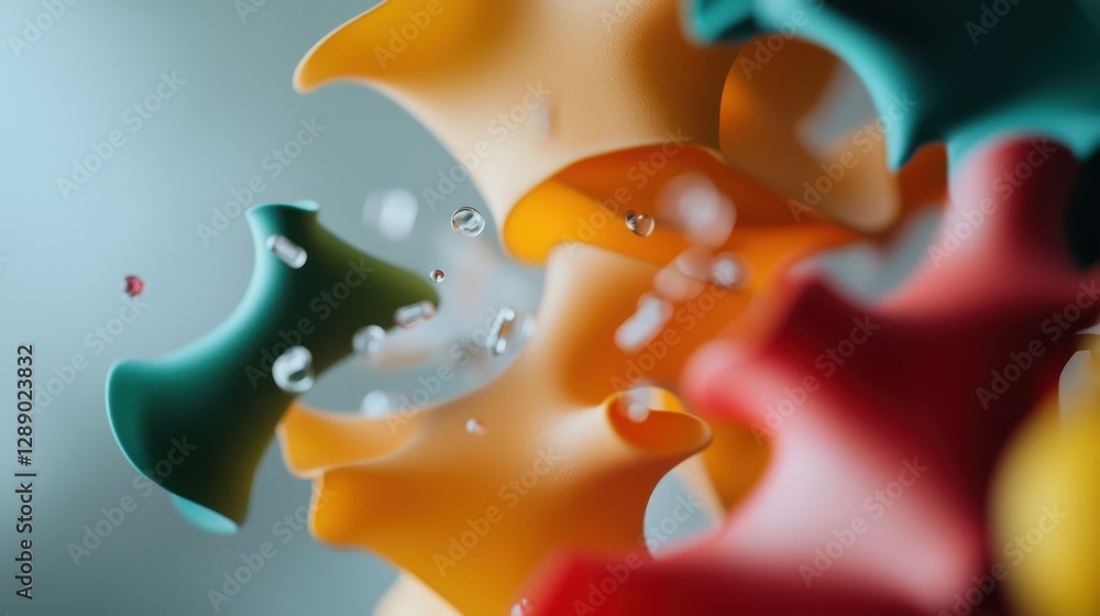 Poster dynamic colorful splash studio abstract close-up vivid motion