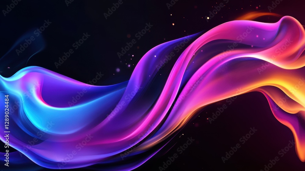 Aufkleber a colorful, flowing line of light and dark colors. the colors are bright and vibrant, creating a sen