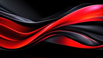 A red and black wave with a black background. The red and black colors are bold and striking, creating a sense of energy and movement. The wave appears to be flowing and dynamic