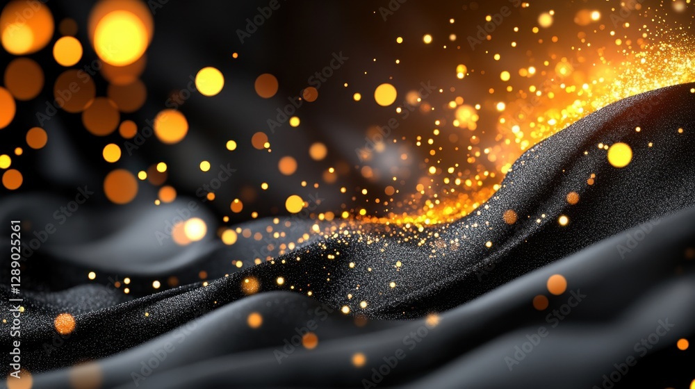 Poster abstract gold and slate grey background with lines. radiant bokeh light.