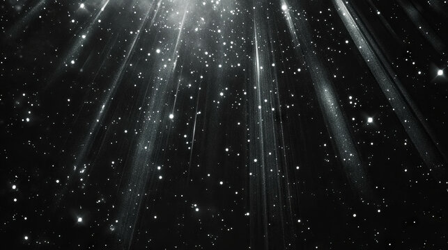 Cosmic starfall with radiant white light for celestial designs