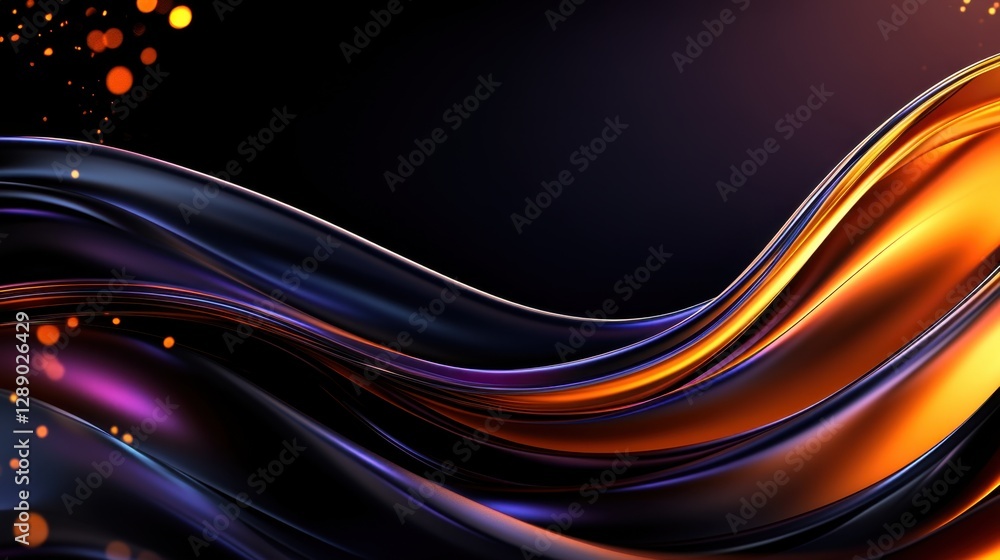 Poster abstract chartreuse and burnt orange background with lines. flickering bokeh light.