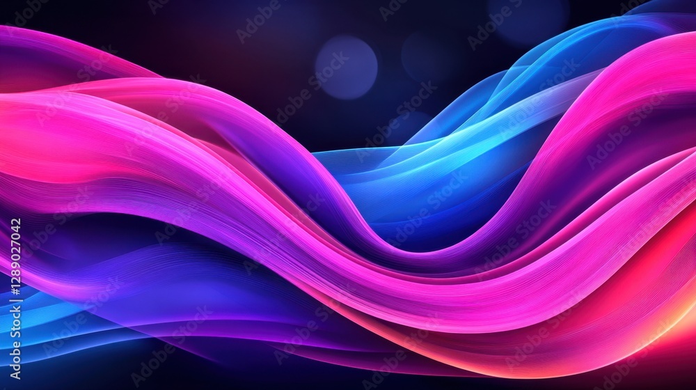Poster abstract coral and cyan background with lines. radiant bokeh light.