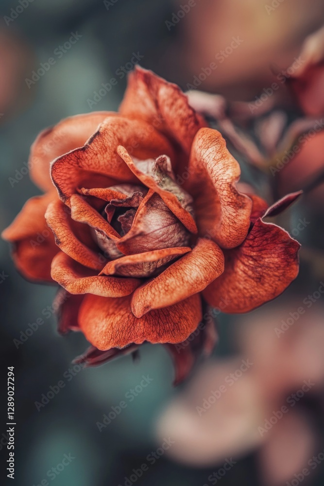 Poster a detailed image of a flower with a blurred background