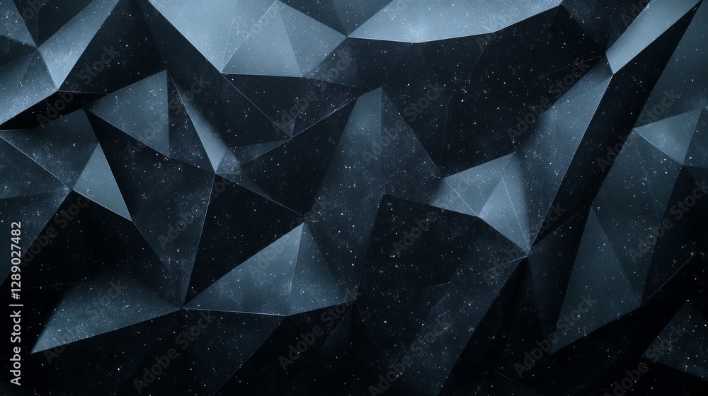 Fototapete a 3d abstract geometric design on a black background, featuring glowing orange particles. this moder