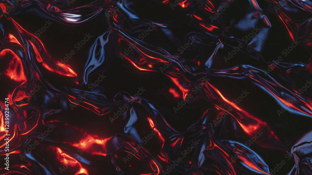 Poster fiery reflections on dark glossy surface for dramatic background design
